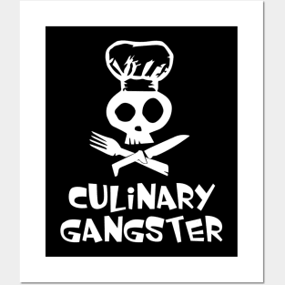 Gangster Chef Skull Skeleton Posters and Art